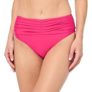 Ramy Brook Womens Standard Ivo High Waisted Ruched Bikini Bottom Perfect Pink XL